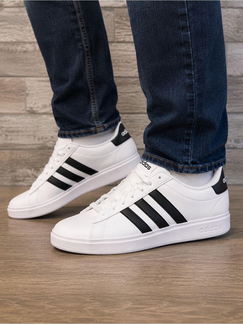 Adidas Grand Court 2.0 Men’s 11.5 White Black Sneakers NWT GW9195